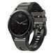 By Qubix Garmin By Qubix - Geschikt voor Garmin bandje - 26mm Quickfit - leer + siliconen bandje - Grijs - Geschikt voor Garmin Instinct 3 - 50mm