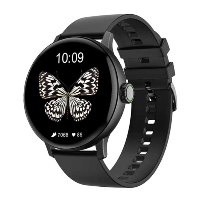 Sanlepus Sanlepus Randloze Smartwatch Siliconen Bandje Fitness Sport Activity Tracker Horloge Android Zwart