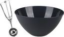 Urban Living Set pour frire les beignets - Bol à pâte de 5 litres - Bleu foncé - Plastique - avec cuillère à boules de glace de 23 cm