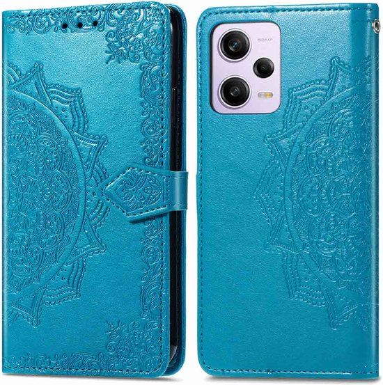 iMoshion Hoesje Met Pasjeshouder Xiaomi Redmi Note 12 Pro - Mandala Bookcase - Turquoise