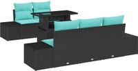 vidaXL Tuinbank Set Zwart en Turquoise