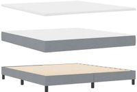 vidaXL Boxspring bed met hoofdeinde Lichtgrijs 180 x 200 cm Stof