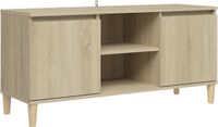 vidaXL Tv-meubel met houten poten 103,5x35x50 cm sonoma eikenkleurig