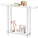 Vevor Consoletafel, Acryl Bijzettafel met 2 Niveaus en Open Opbergruimte, Moderne Rechthoekige Bijzettafel, Transparant