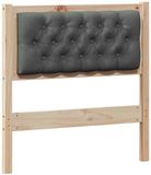 vidaXL Hoofdbord Massief Grenenhout Bruin en Donkergrijs 80 cm