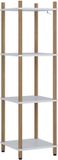 Vicco Bivio Hoekrek – 30 x 102.5 cm 4 planken Wit/dennenhout