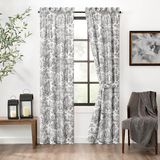 Ellis Curtain Victoria Park Toile 175 cm bij 183 cm op maat gemaakt paneel paar met kabelbinders, zwart