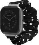 kwmobile elastisch bandje voor smartwatch - geschikt voor Fitbit Versa 4 / Sense 2 / Versa 3 / Sense - Horlogebandje van katoen - In zwart / wit