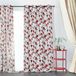 HomeMaison rideau tamisant Magnolia imprimé Polyester Bordeaux