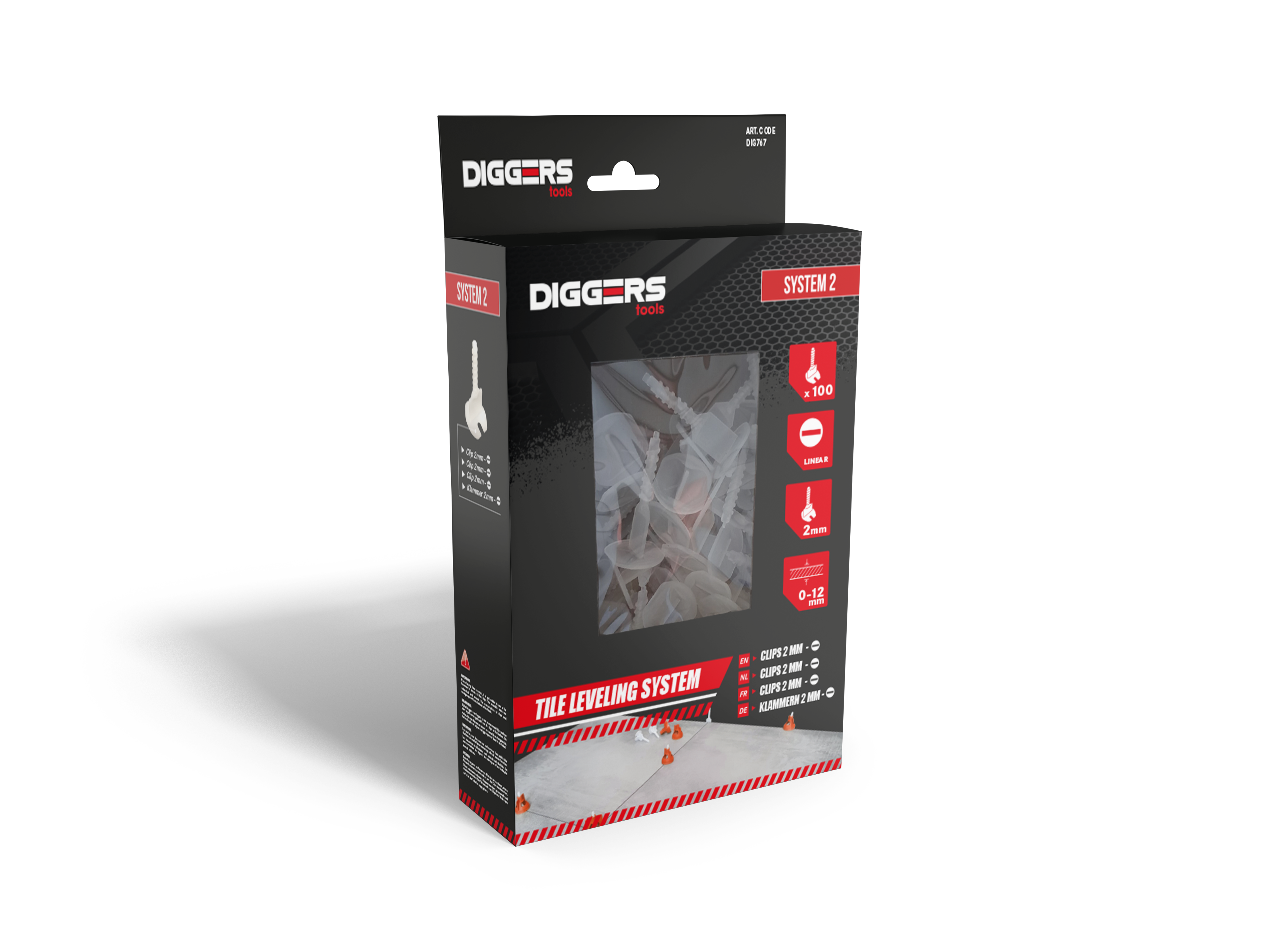 Diggers Level Clips | Lineair | 100 stuks | Systeem 2 - DIG767