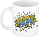 Bellatio Decorations Shoppartners Bv Stoerste papa cadeau koffiemok / theebeker wit met sterren - 300 ml - Vaderdag - keramiek - cadeau beker / waardering mok