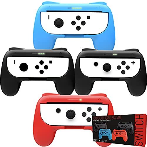 Orzly Grips for Nintendo Switch - Joycon Controller Grips - Party Pack
