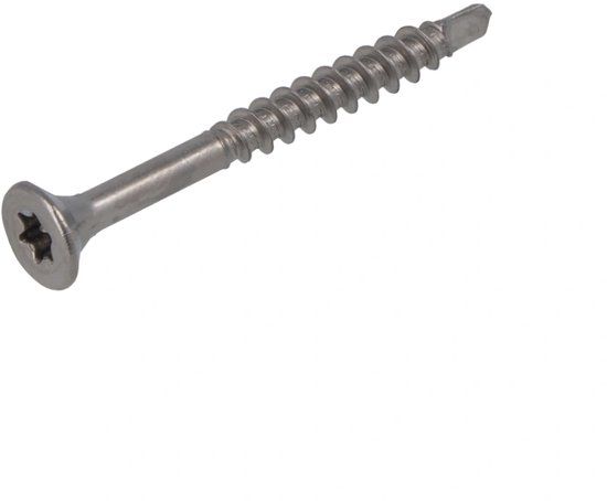 Proftec Hardhoutschroef RVS 410 Platkop Torx TX25 5.0X60/35 (100 stuks)