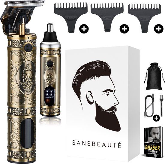 Sansbeauté Professionele Draadloze T-blade Tondeuse + Neustrimmer