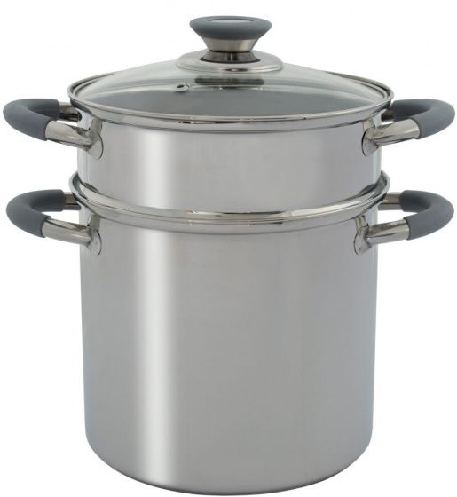 EuroTrail Corby Kookpan met Stomer - 18 cm - RVS - Zilver - 3-delig