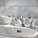 Hudson Reed Earlham Robinet de lavabo 3 trous Style Art Déco Années 20 avec tirette et bonde - Chrome