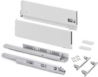 Emuca Vertex lade met 3D-regeling, hoogte 178mm, 40kg, diepte 450mm, Staal, Wit gelakt