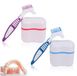 Lot de 4 boîtes de rangement pour prothèses, avec brosses de nettoyage