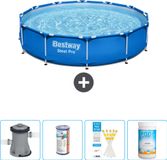 Schwimmbad Bestway Ronde stalen zwembad – 366 x 76 cm – Blauw – Inclusief pomp, filter, teststrips en chloor