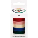 folia 12142 - Fluwelen linten CLASSIC, 5 x 2 m, fluwelen lintmix in klassieke kleuren, als decoratief lint voor strikken of als cadeaulint