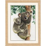 VERVACO Borduurpakket Kruissteek Schilderij KOALA MET BABY Handwerkpakket voor Wanddecoratie 27 x 38 cm
