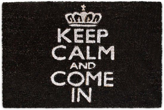 Relaxdays Deurmat Kokos Keep Calm - Kokosmat Droogloopmat Voetmat Voetveger