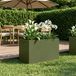 Maison Exclusive - Pot de plante de jardin, vert olive, 50 x 40 x 40 cm, en acier laminé à froid