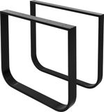 ML-Design 2 tafelpoten B80xH72 cm O-vormige stalen tafellopers, zwart gepoedercoat