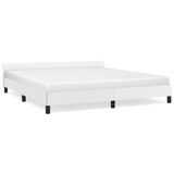 VidaXL Cadre de lit avec tête de lit, sans matelas, blanc, 160x200 cm