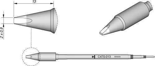 JBC Tools C470013 Soldeerpunt Beitelvorm, recht