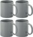 Merkloos / Sans marque Bellatio Design Koffiemokken/Bekers - 4 stuks - Keramiek - Glans - Met oor - Grijs - 370 ml