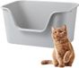 OEM BeiJingLiangPinJiaZuoKeJiWenHuaFaZhanYouXianGongSi Open Kattenbak - Met hoge rand - Hygiënisch en eenvoudig te reinigen kunststof - Grijs 55x40x26cm