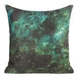 Eurofirany Set van 2 elegante kussenslopen van fluweel marmer in turquoise en zwart 45 x 45 cm