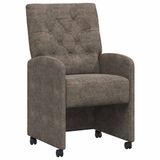 vidaXL Eetkamerstoelen Kunst Suède Leer Donkergrijs 2 stuks