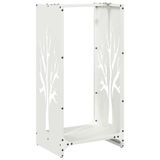 VidaXL Chariot à bois & support Acier blanc 300x800 mm