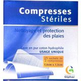 Giphar Compresses stériles 7,5x7,5cm 50 unités