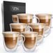 VDN Dubbelwandige Theeglazen Koffieglazen met Oor - 250 ML - Set van 6