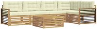 vidaXL - Bank loungeset - 5 zitplekken - Polyester - Wit en crème