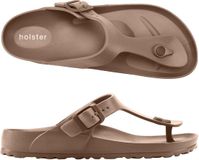 Holster Coastal Vegan Slides Podologisch Goedgekeurd Slipper BRUIN - Maat 36