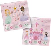 Folat Pretty Princess Servetten - Roze - 20 stuks