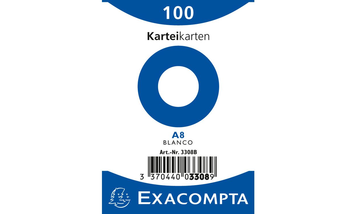 Exacompta 3308B - Indexkaarten - wit