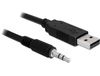 DeLOCK USB 2.0/3.5 mm 1.8m audio kabel Zwart