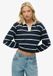 Superdry Athletic Essentials Gestreept Rugby Shirt Dames Lange Mouwen Katoen Diep marineblauw/Ecru streep Maat 16