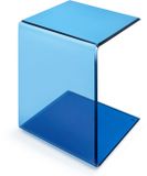 en.casa Bijzettafel Trölmapilu glas c vorm 60x40x40 cm blauw