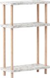 en.casa Staand rek Nampernu 62x40x18 cm met deur opbergvakken marmerlook wit