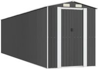 vidaXL - Tuinschuur - 192x772x223 cm - gegalvaniseerd staal - antracietkleurig