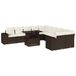 vidaXL 11-delige Loungeset met kussens, polyrattan, bruin