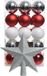 Bellatio Decorations Shoppartners Bv Kerstballen 30x - 6cm - Parelmoer Wit/Rood/Zilver - Kunststof