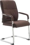 CLP XXL Anubis Chaise visiteur - Avec accoudoir - Chaise de salle à manger - Tissu - marron