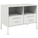 Meuble TV acier blanc 68x39x50,5 cm